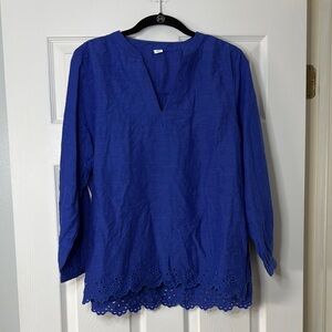 Old Navy Blue Embroidered Blouse